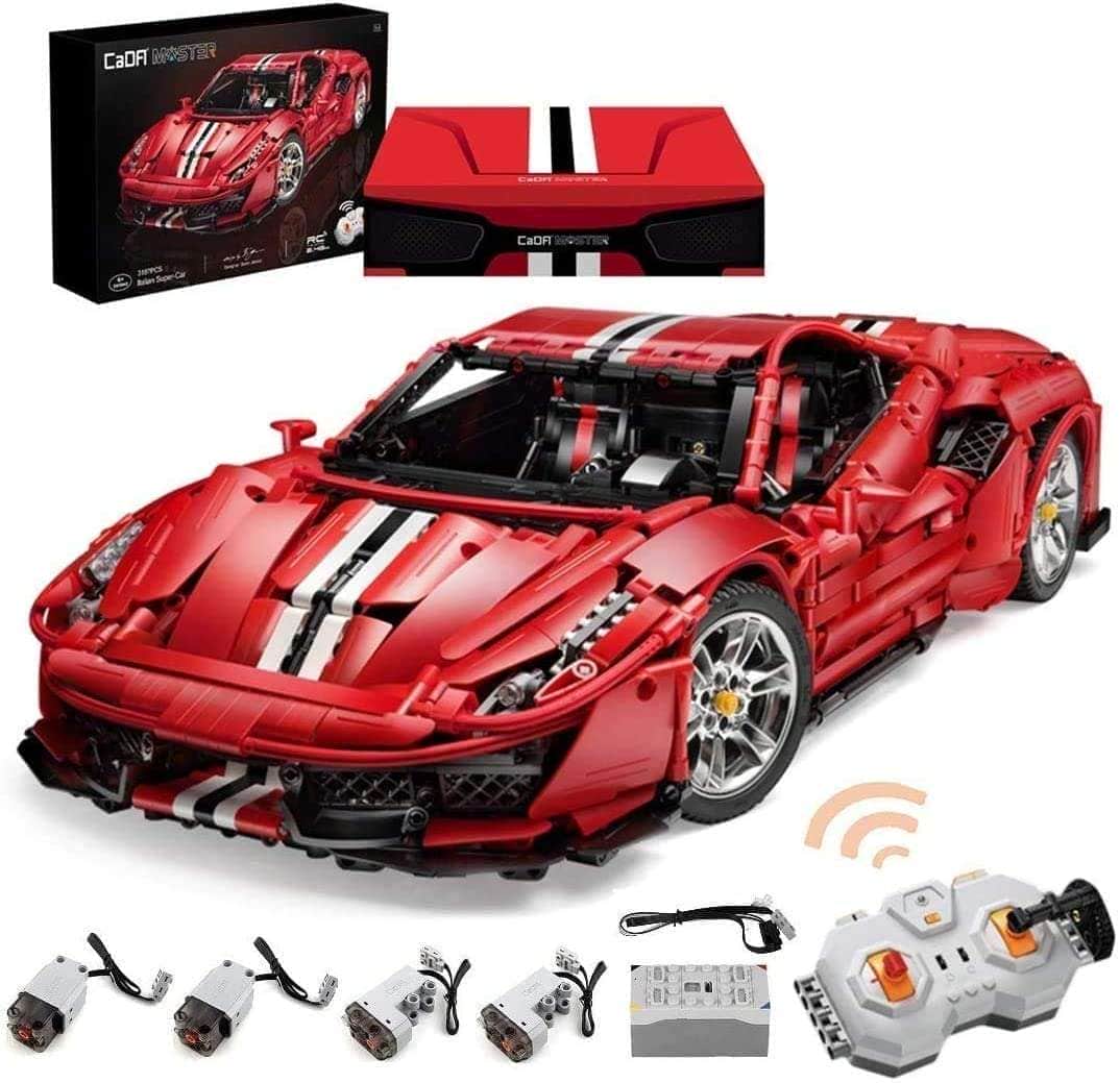 картинка Конструктор CADA Ferrari 488 (3187  деталей, пульт, электропривод) - C61042W 