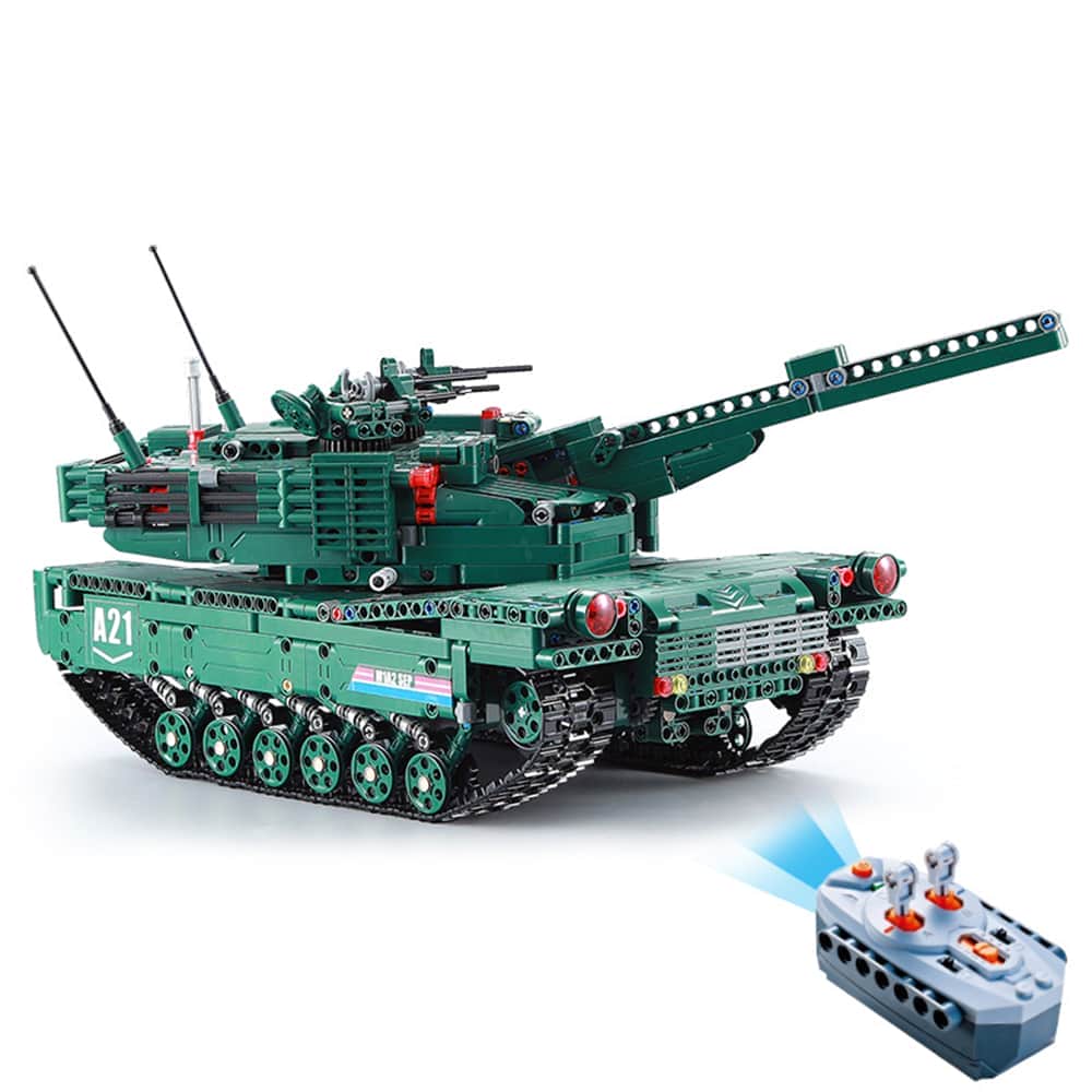 картинка Конструктор Double E Cada Technics, Танк M1A2, 1498 деталей, пульт управления - C61001W 