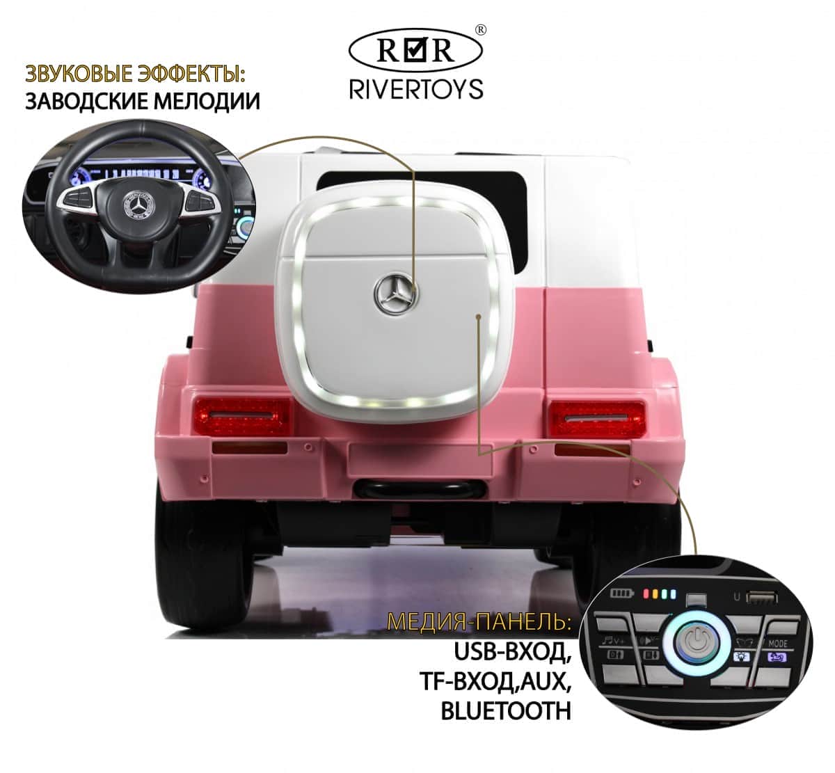 картинка Детский электромобиль Mercedes-Benz EQG (E222EE) розовый 