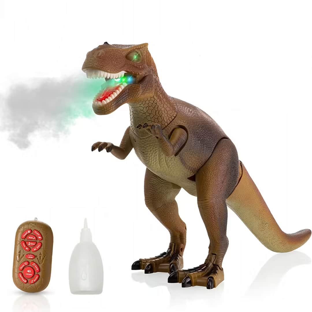 картинка Радиоуправляемый динозавр T-Rex RuiCheng (коричневый, звук, пар, свет) - RUI-8909-BROWN 