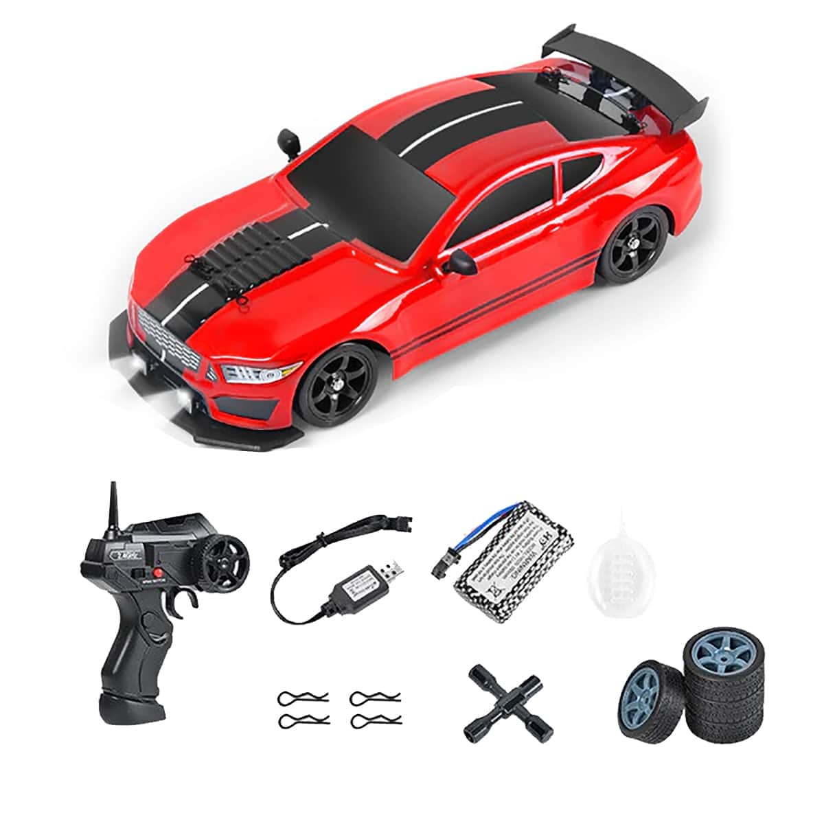 картинка Радиоуправляемая машина для дрифта HB Ford Mustang (4WD, свет, пар, акб, 1:16) - SC16A01-1 