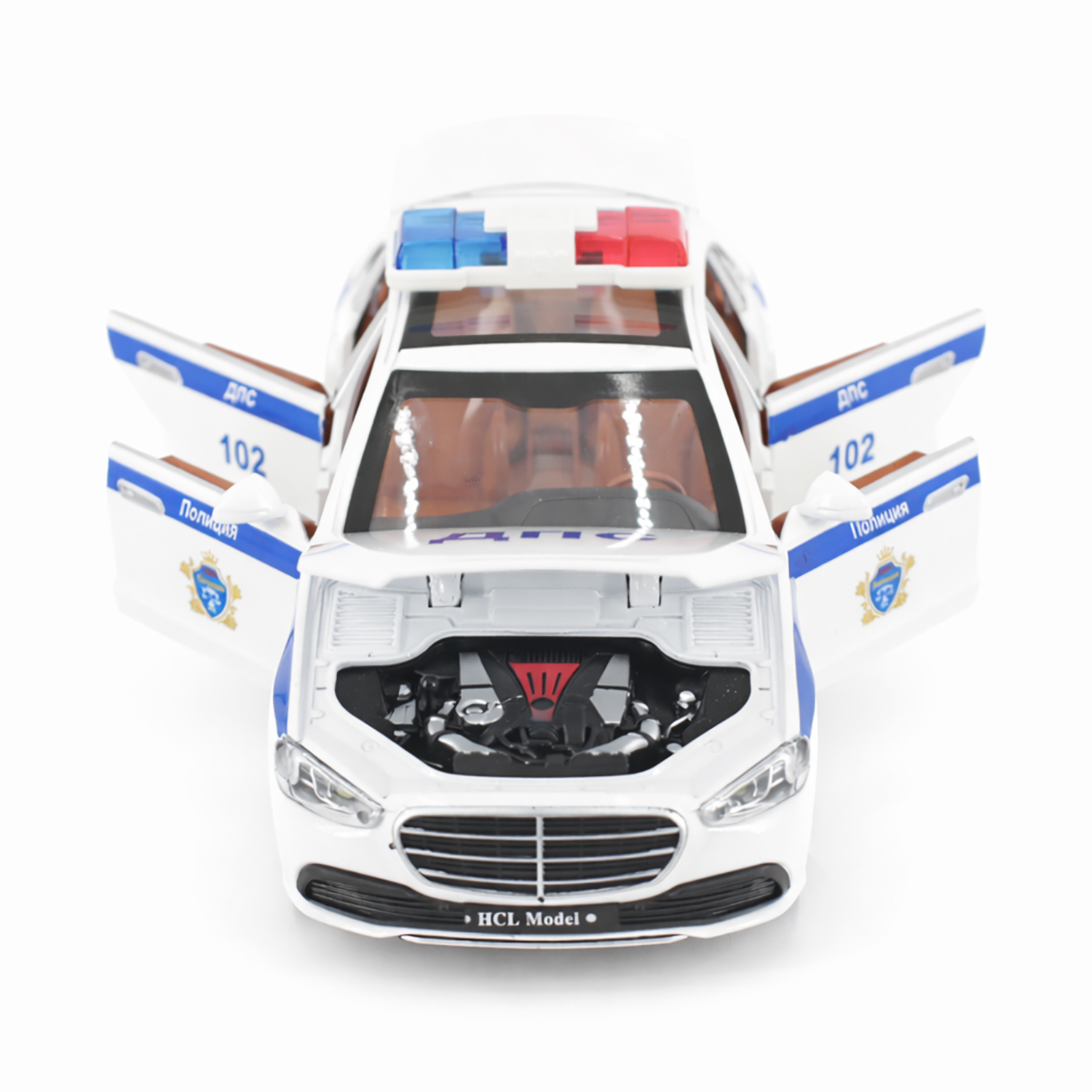 картинка Радиоуправляемая металлическая полицейская машина Mercedes S600 1:22 - HCL-3613-WHITE 