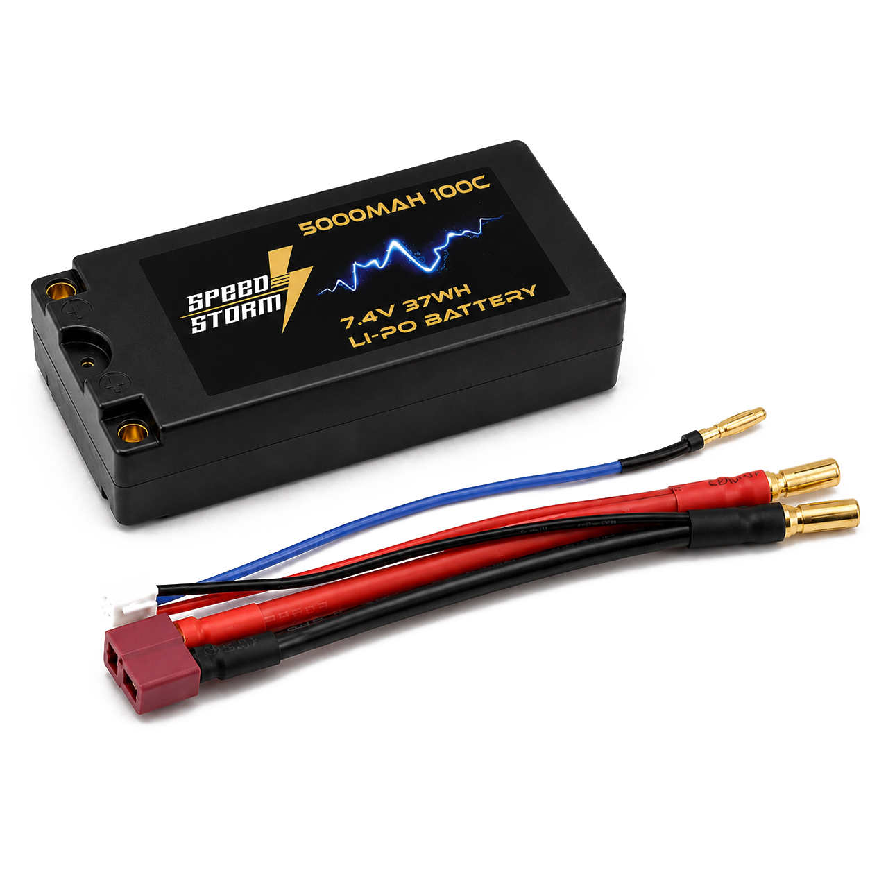 картинка Аккумулятор Speed Storm Li-Po 7.4V 100C 5000 mAh Hard SP разъем T-plug (Deans) - SS-SP2S5000-100-D 