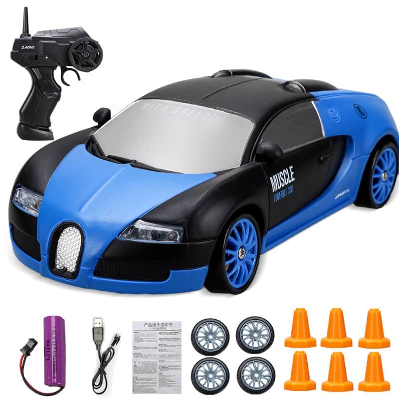 картинка Радиоуправляемая машина для дрифта Bugatti Veyron (19 см, 15 км/ч, сменные колеса, фишки) - SC24A04 