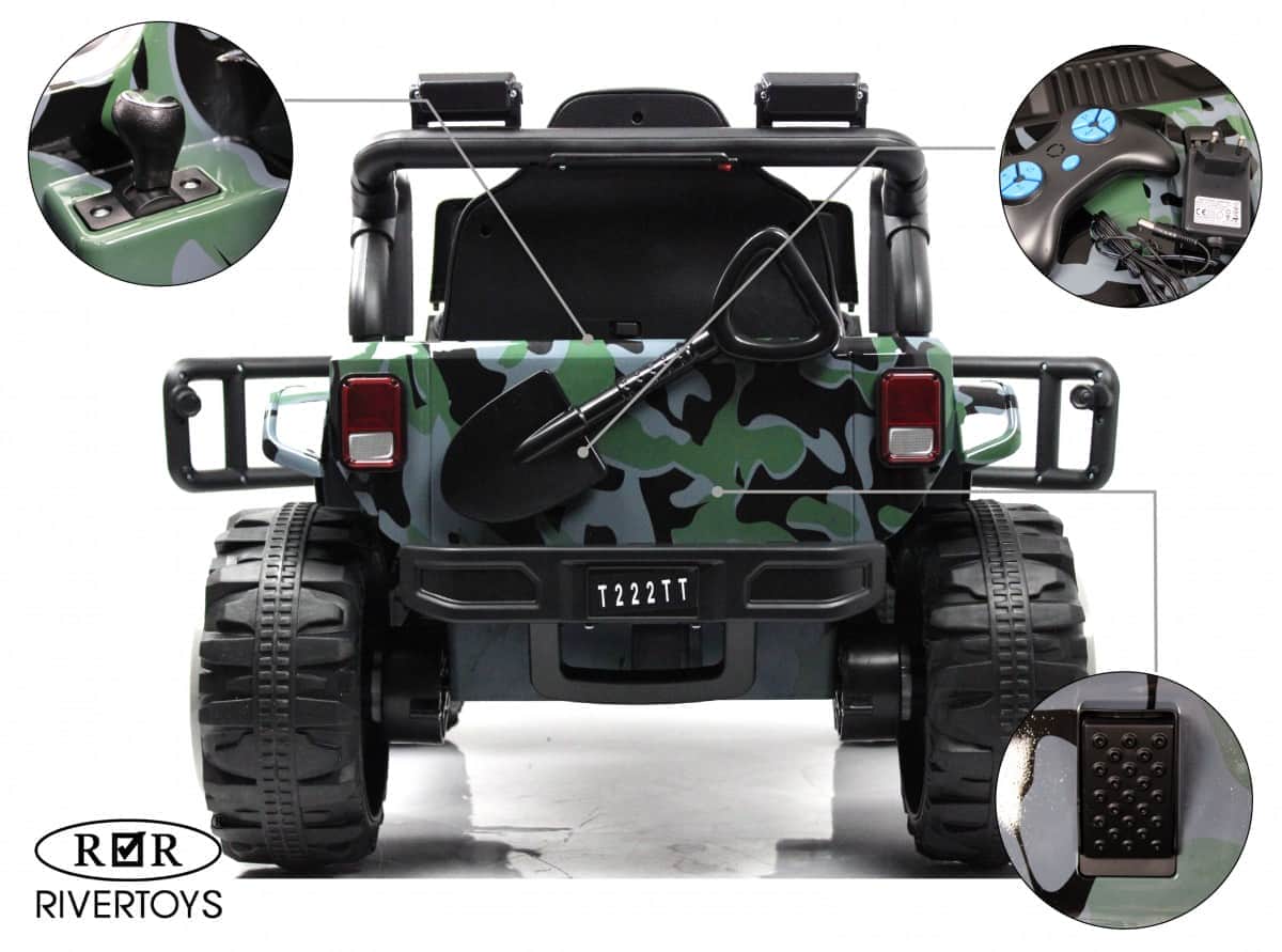 картинка Детский электромобиль T222TT 4WD камуфляж 