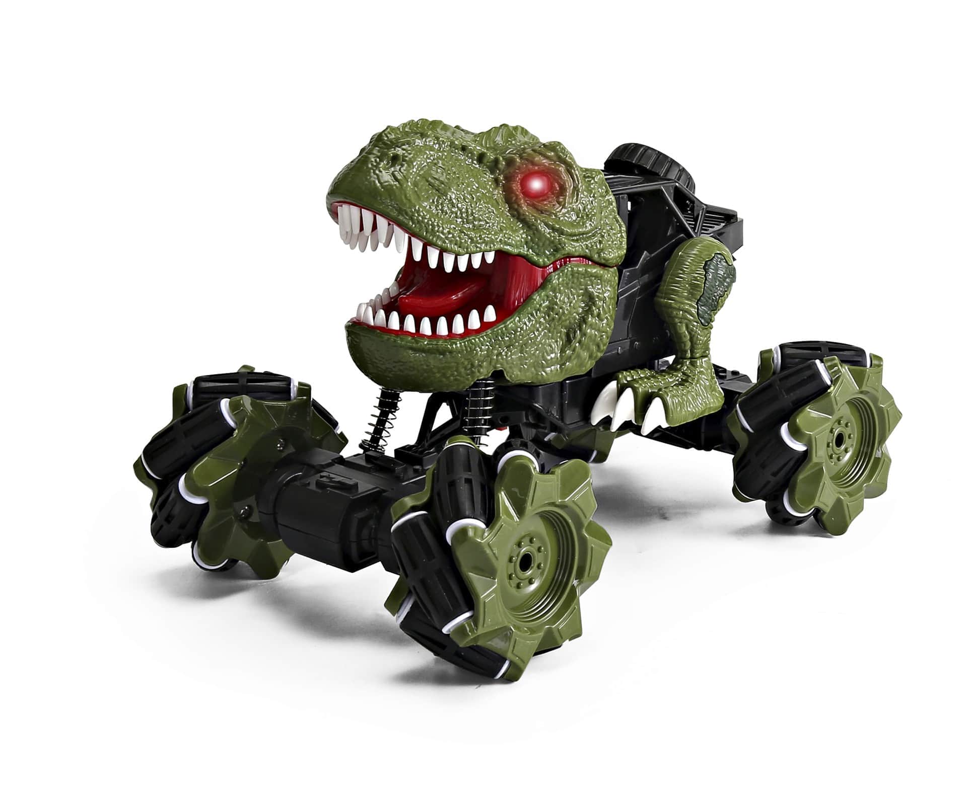 картинка Радиоуправляемая зеленая машина-динозавр T-rex (дрифт колеса, пар) - 11810-GREEN 