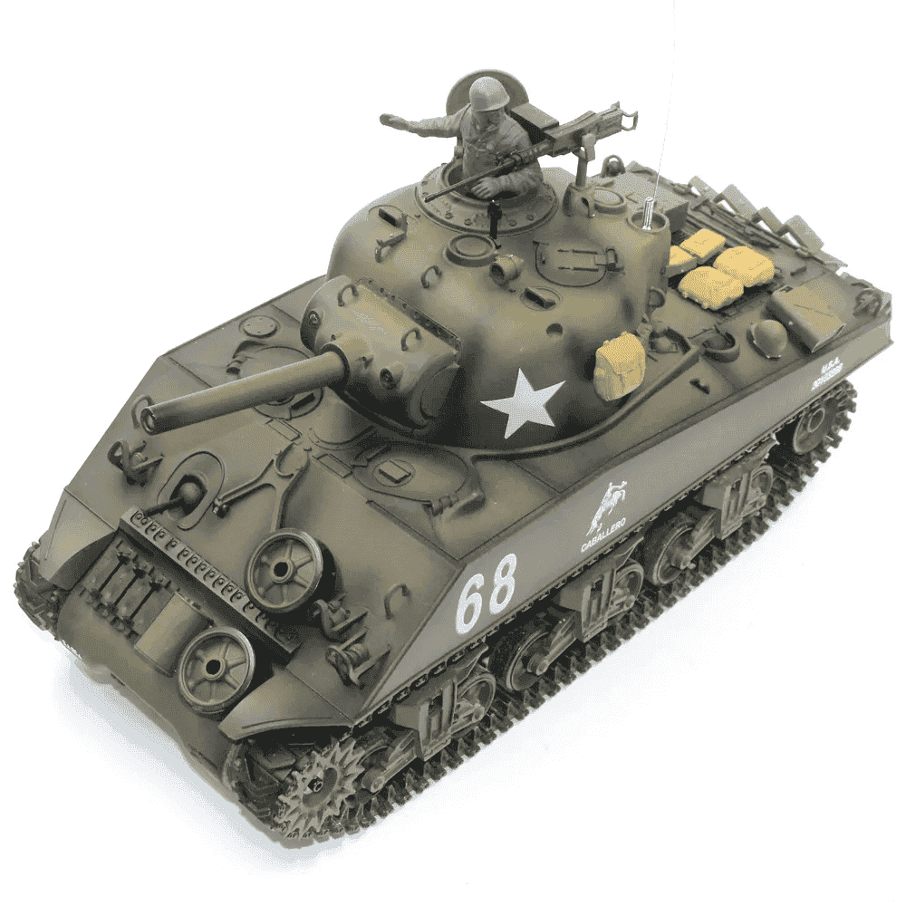 картинка Радиоуправляемый танк Heng Long M4A3 Sherman V7.0 масштаб 1:16 RTR 2.4GHz - 3898-1 V7.0 