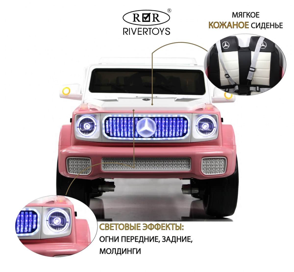 картинка Детский электромобиль Mercedes-Benz EQG (E222EE) розовый 