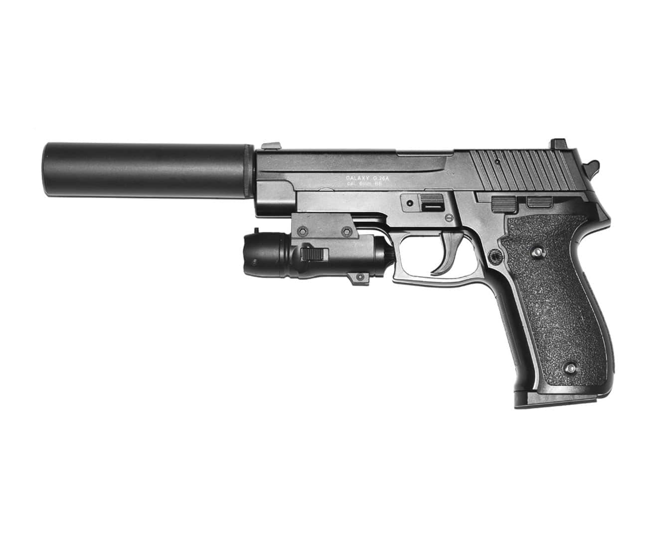 картинка Пневматический пистолет SIG 226 с глушителем и ЛЦУ (металл, 20 см) - G.26A 