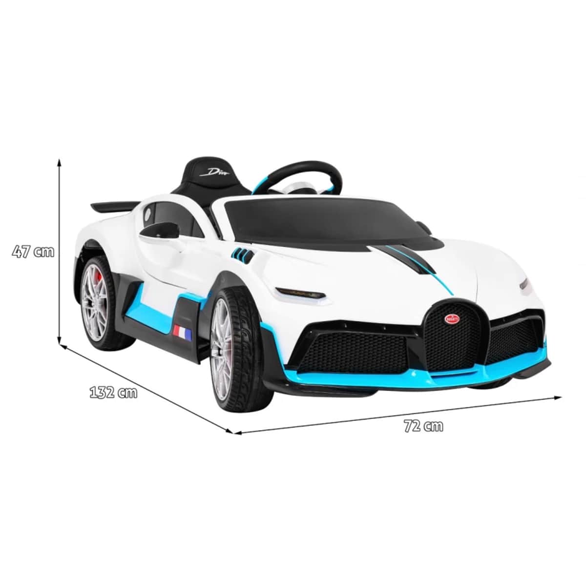 картинка Детский электромобиль Bugatti Divo (белый лак, 12V) - HL338 