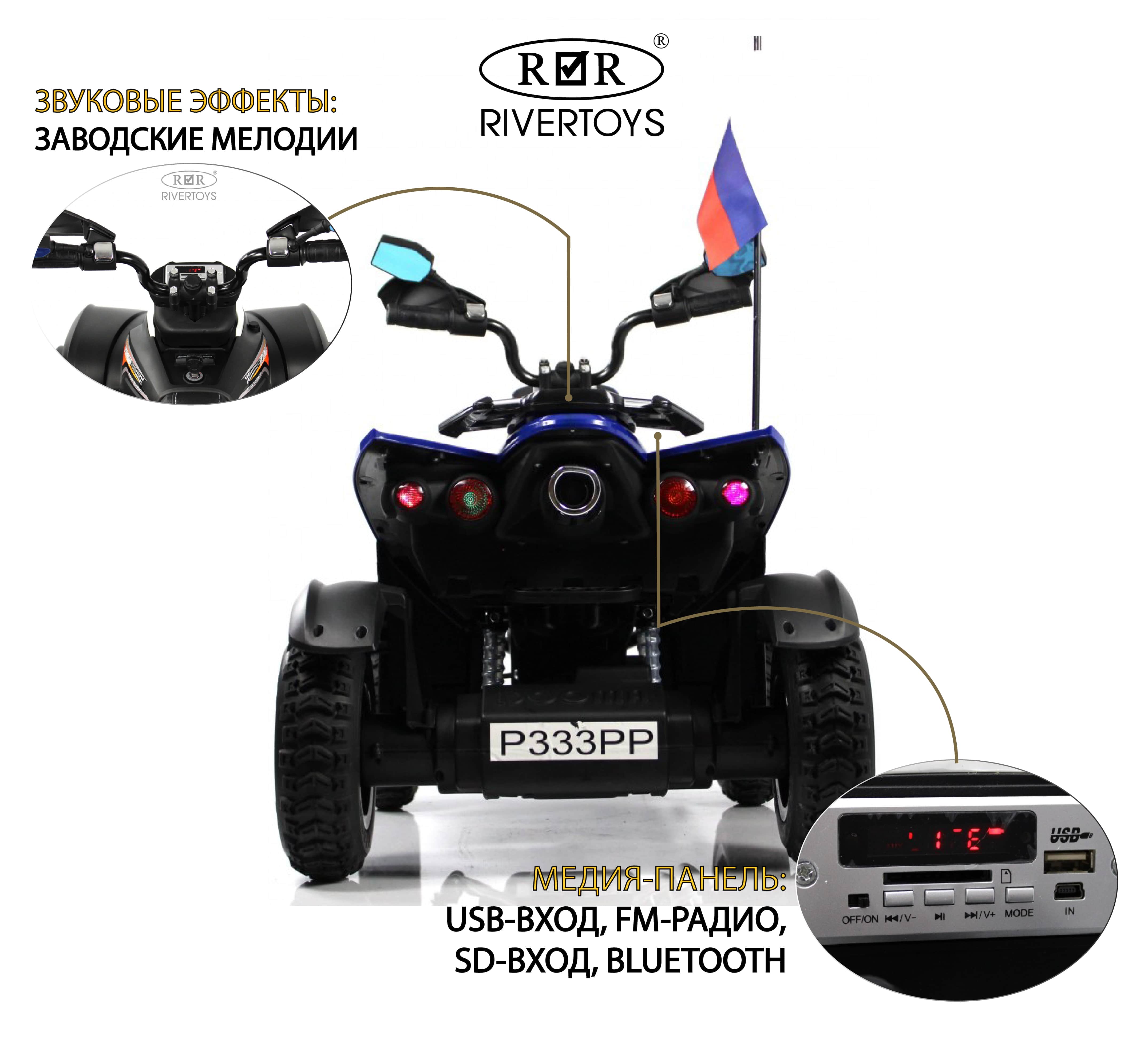 картинка Детский электроквадроцикл P333PP синий 