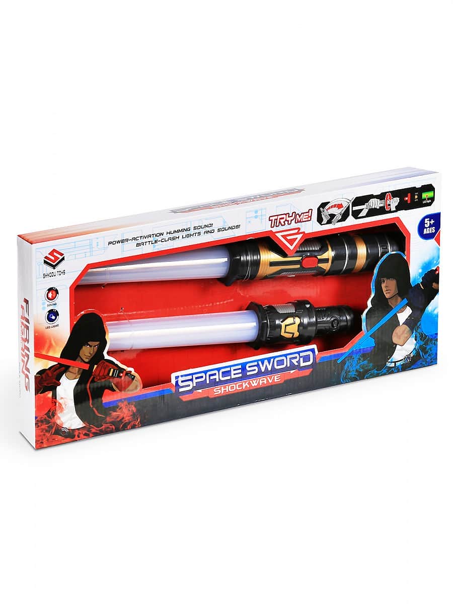 картинка Двухсторонний меч на батарейках Space Sword (4 цвета подсветки, 2 меча) - 8108-2 