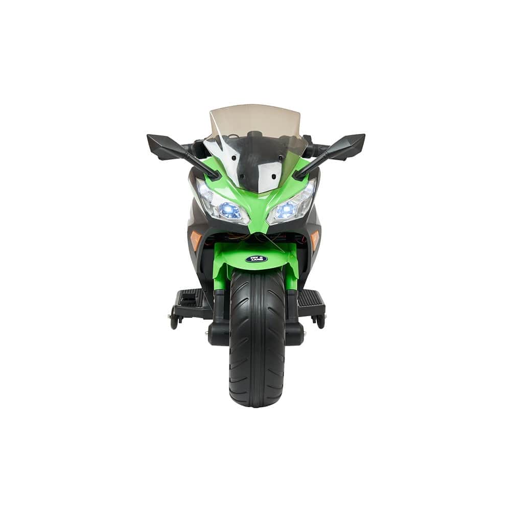 картинка Детский электромотоцикл Kawasaki Ninja (12V, EVA, спидометр, ручка газа) - DLS07-GREEN 