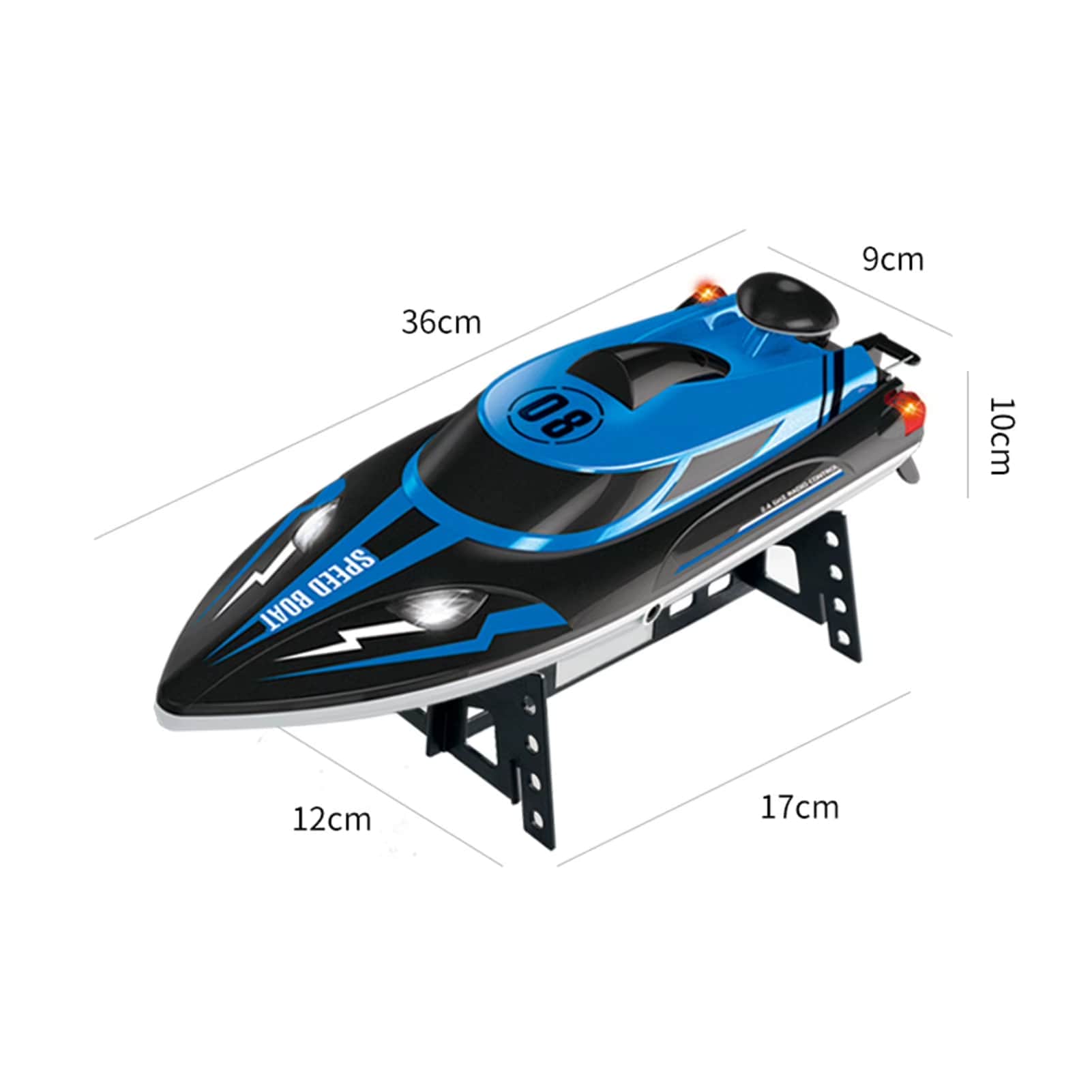 картинка Радиоуправляемый катер Blue SpeedBoat с сумкой (36 см, 25 км/ч) - HJ808-A2-BAG 