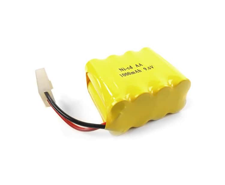 картинка Аккумулятор Ni-Cd 9.6V 1000 mAh (форма ROW, разъем TAMIYA) - NICD-96R-1000-TAMIYA 