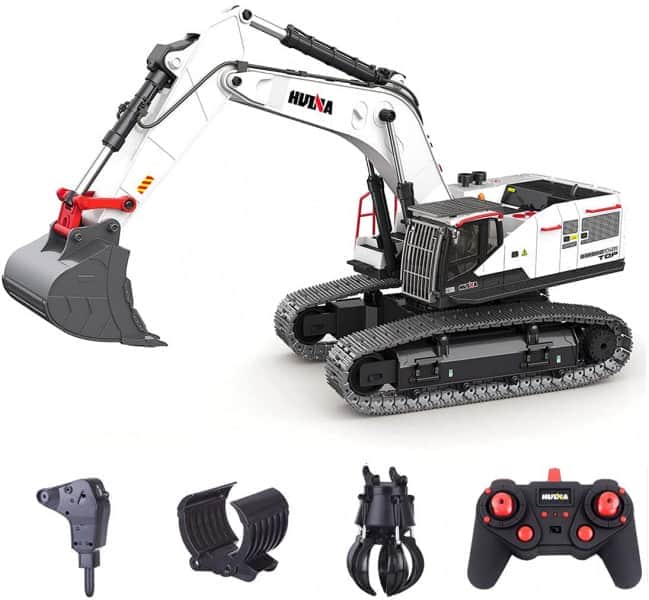 картинка Радиоуправляемый экскаватор белый HUI NA TOYS масштаб 1:14 2.4G - HN1594-WHITE 