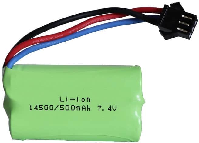 картинка Аккумулятор Li-Ion 7.4V 500 mAh 14500 разъем SM-3P - LI-ION-74-500-YP3 