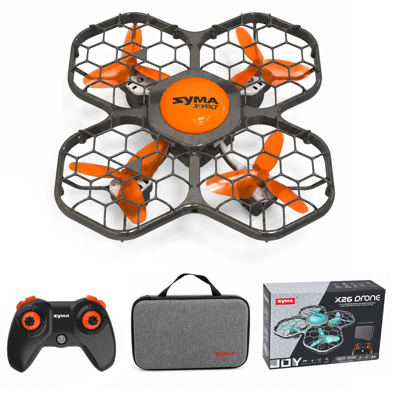 картинка Квадрокоптер Syma X26PRO-E оранжевый с сумкой - SYMA-X26PRO-ER 