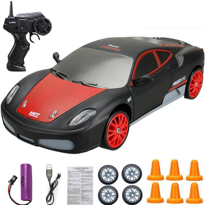 картинка Радиоуправляемая машина для дрифта Ferrari F430 (19 см, 15 км/ч, сменные колеса, фишки) - SC24A03 