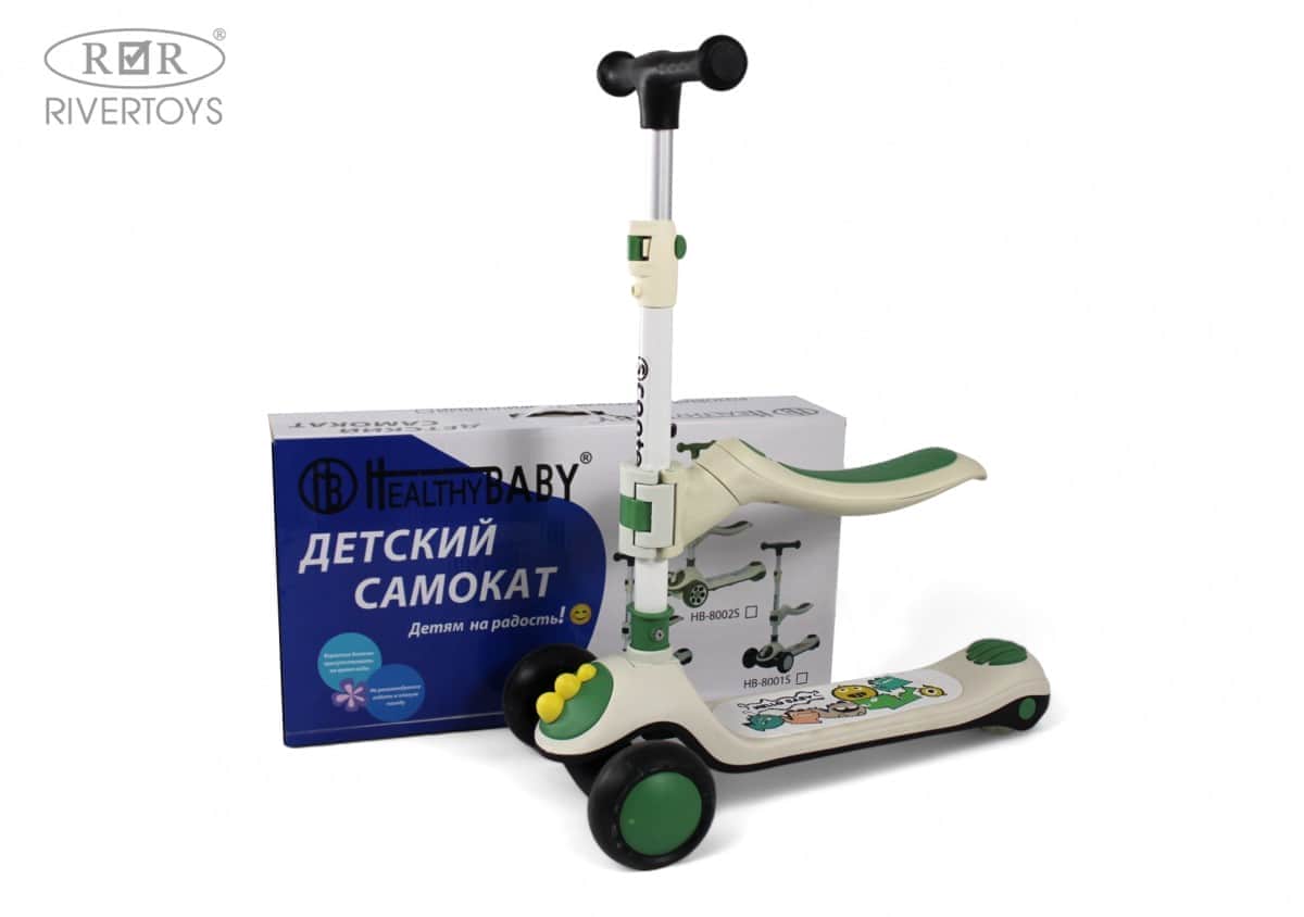 картинка Детский самокат HB-8002S зеленый 