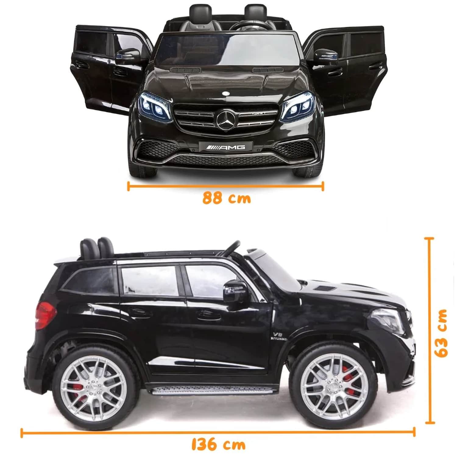 картинка Электромобиль Mercedes Benz GLS63 (черный лак, 4WD, 12V) - HL228 