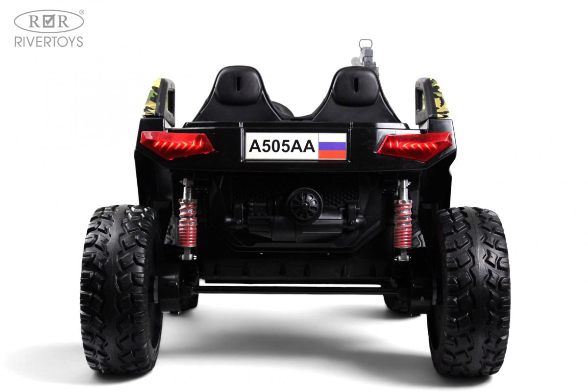 картинка Детский электромобиль A505AA-LUX зеленый камуфляж 
