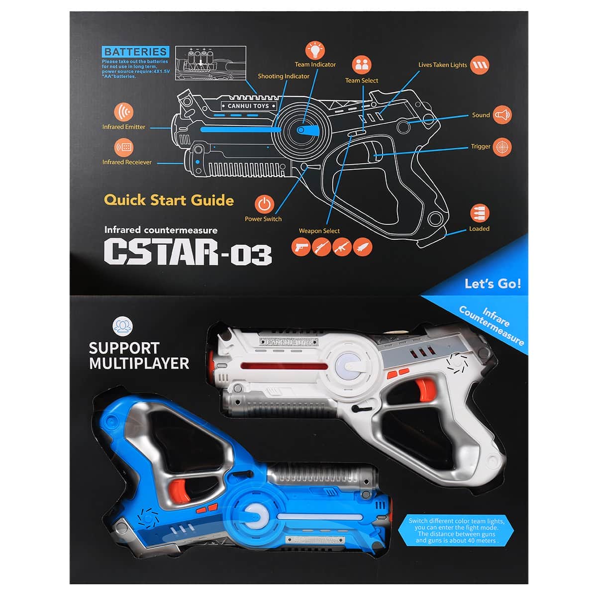 картинка Лазерный бой на батарейках (2 пистолета) - BB8803A 
