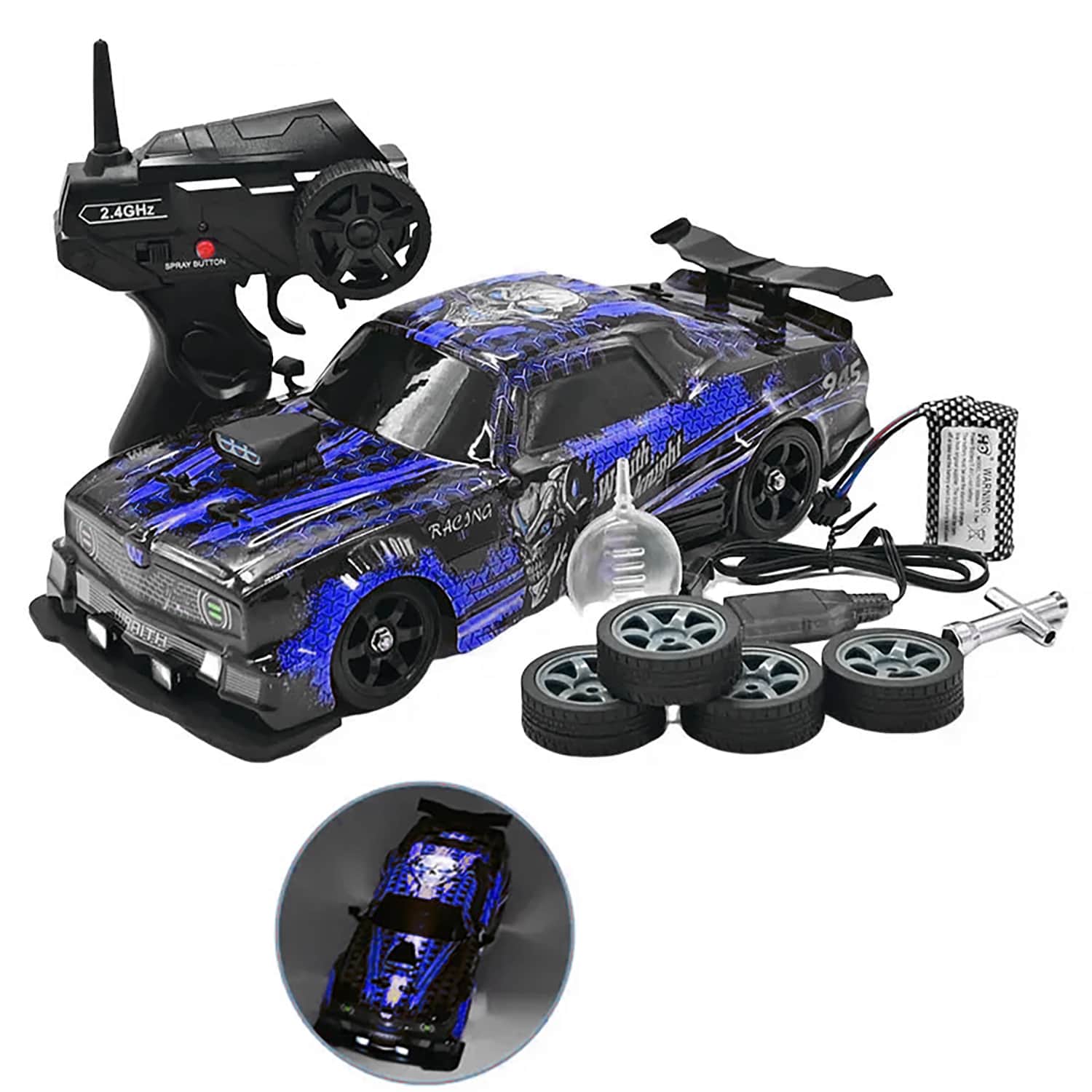 картинка Радиоуправляемая машина для дрифта HB Ford Mustang (4WD, свет, пар, акб, 1:16) - SC16A18 