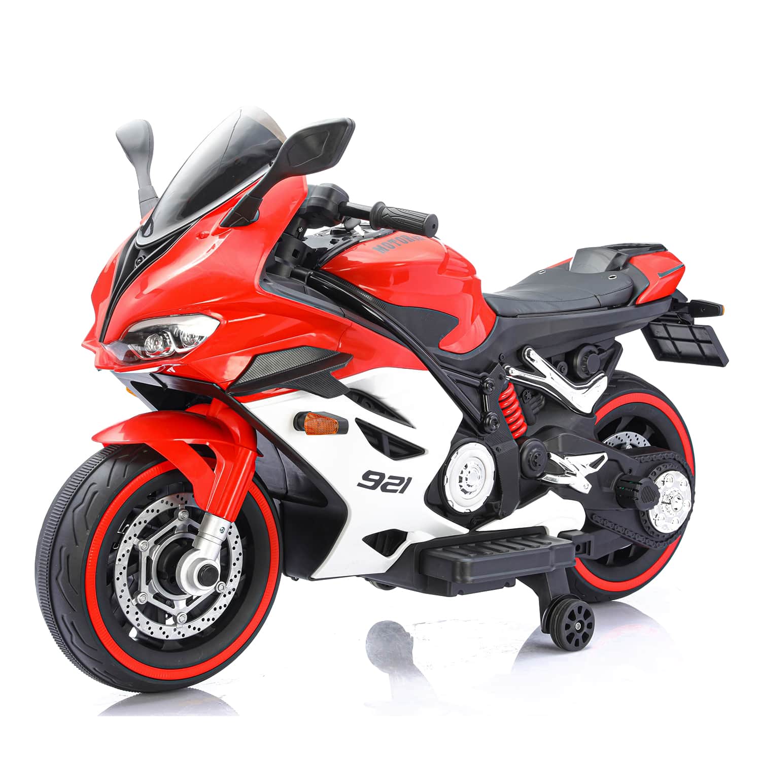картинка Детский электромотоцикл Ducati (12V, EVA, ручка газа, спидометр) - FT-921-RED-WHITE 
