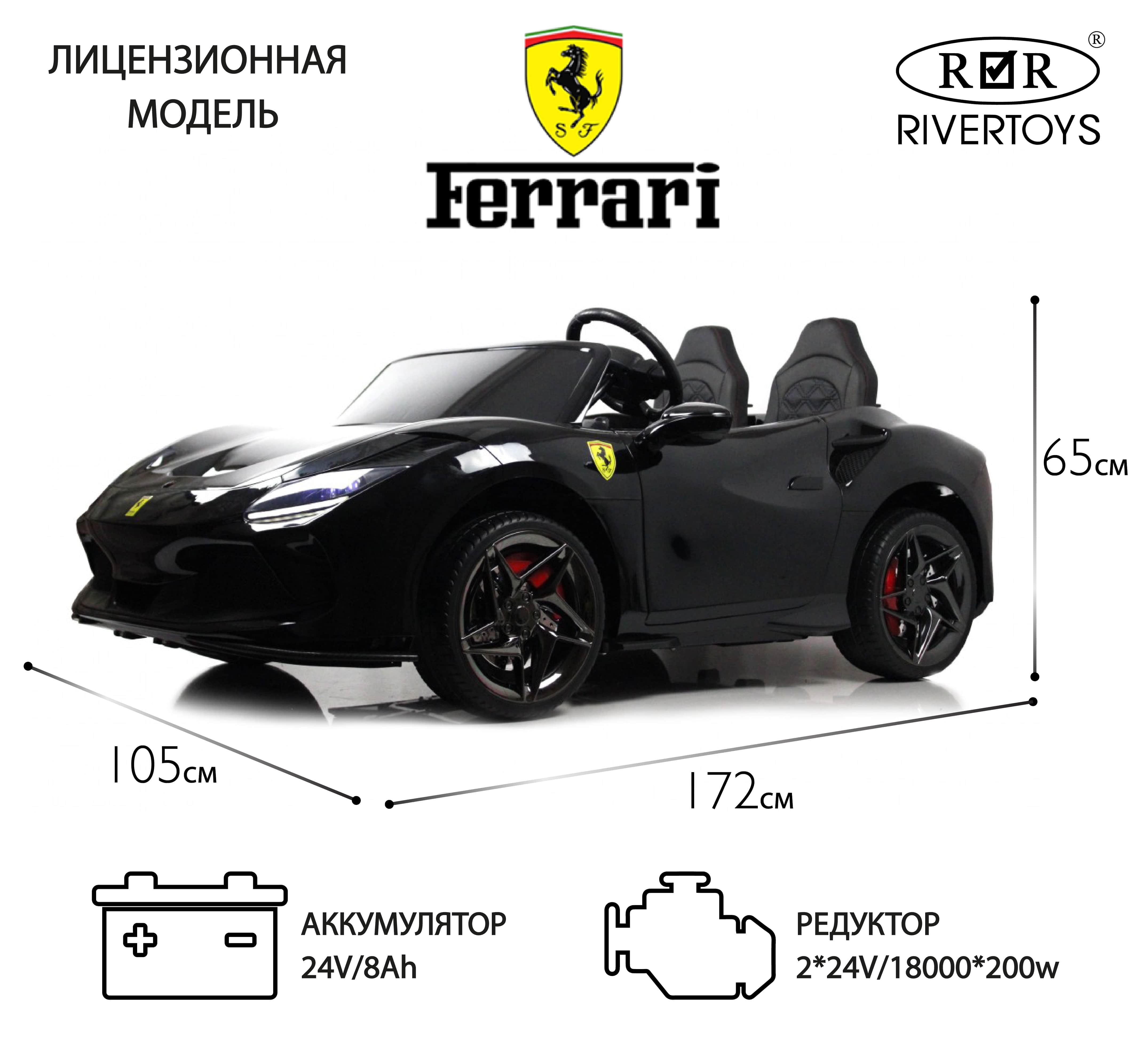 картинка Детский электромобиль F111FF черный глянец 