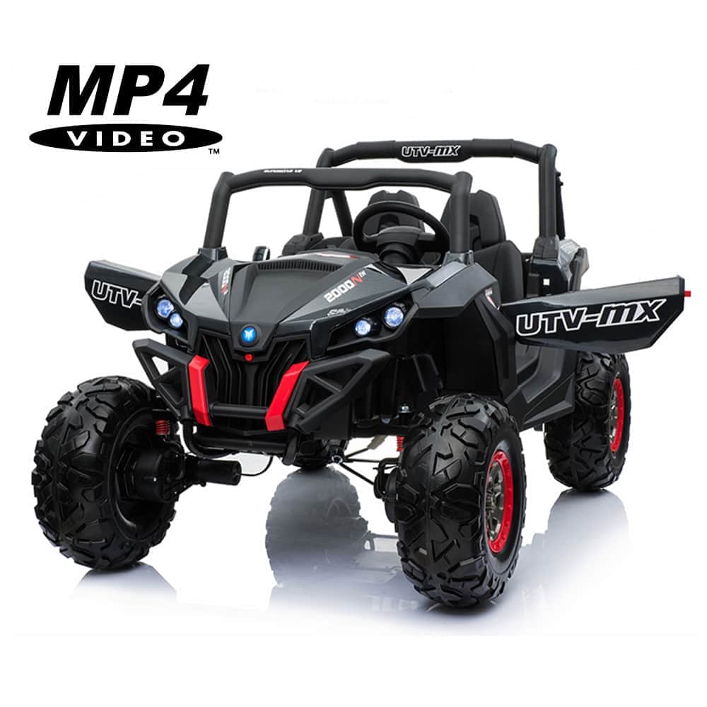 картинка Двухместный полноприводный электромобиль Black Carbon UTV-MX Buggy 12V MP4 - XMX603-BLACK-PAINT-MP4 