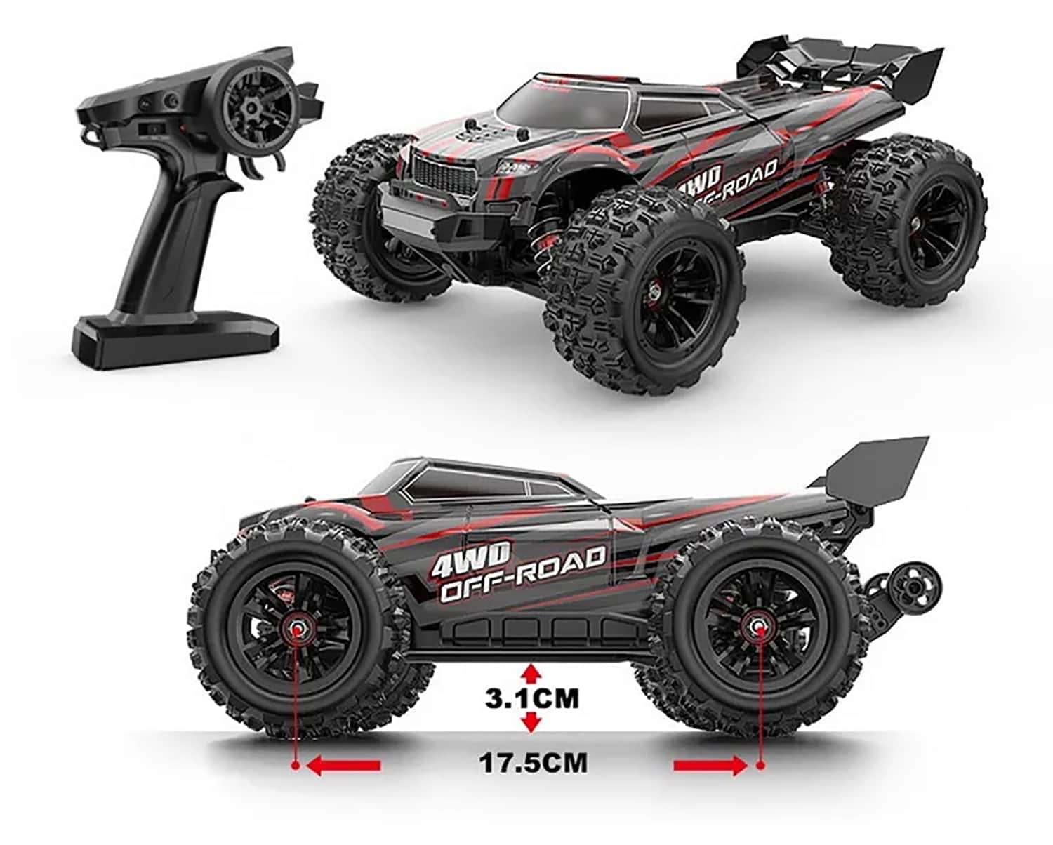 картинка Радиоуправляемый внедорожник MJX Hyper Go 4WD Brushless Truggy 1:16 - MJX-16210-RED 