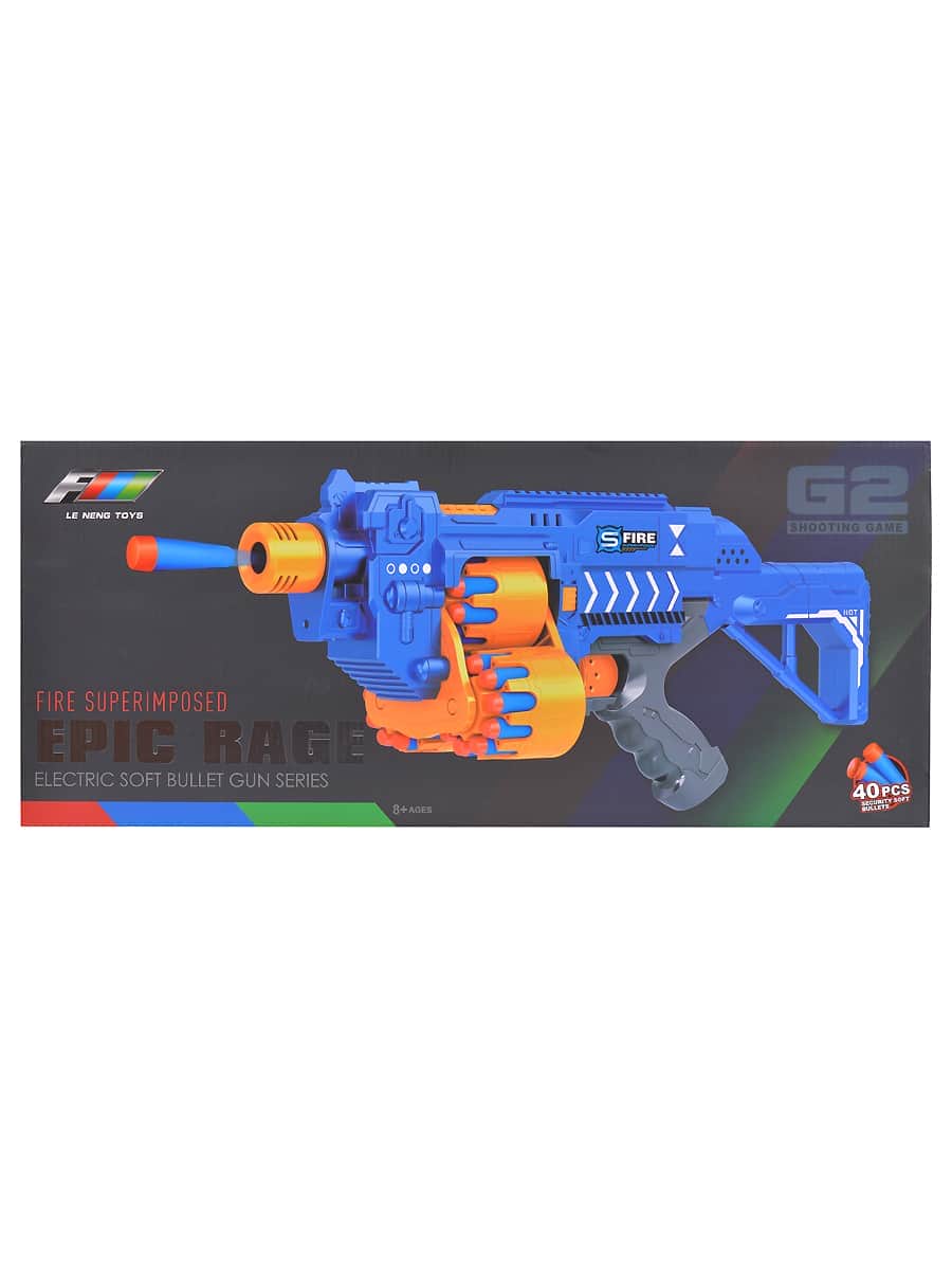 картинка Автомат синий на батарейках с мягкими пулями - G2A 
