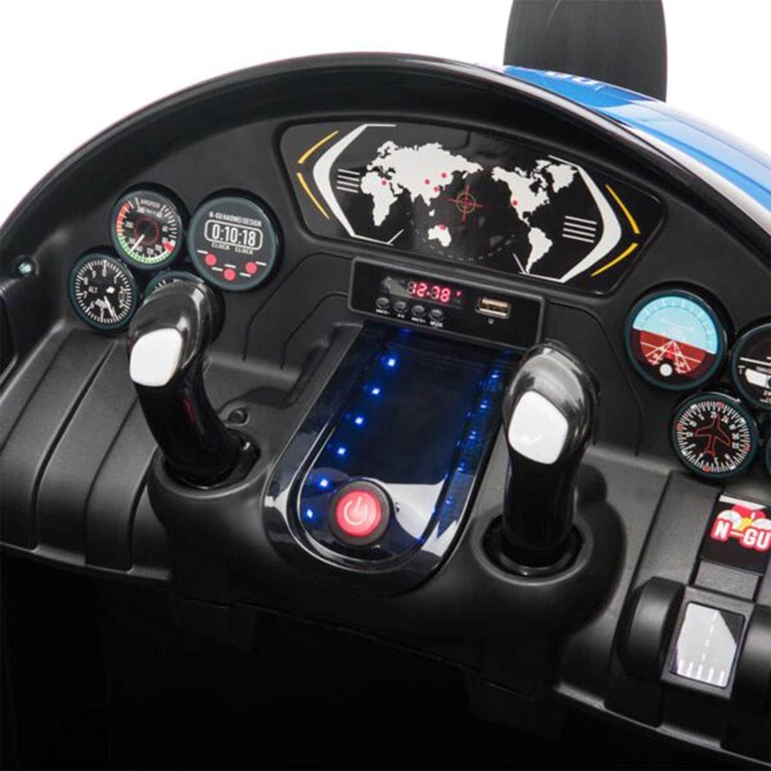 картинка Детский электромобиль - самолет 12V - JJ20201-BLUE 