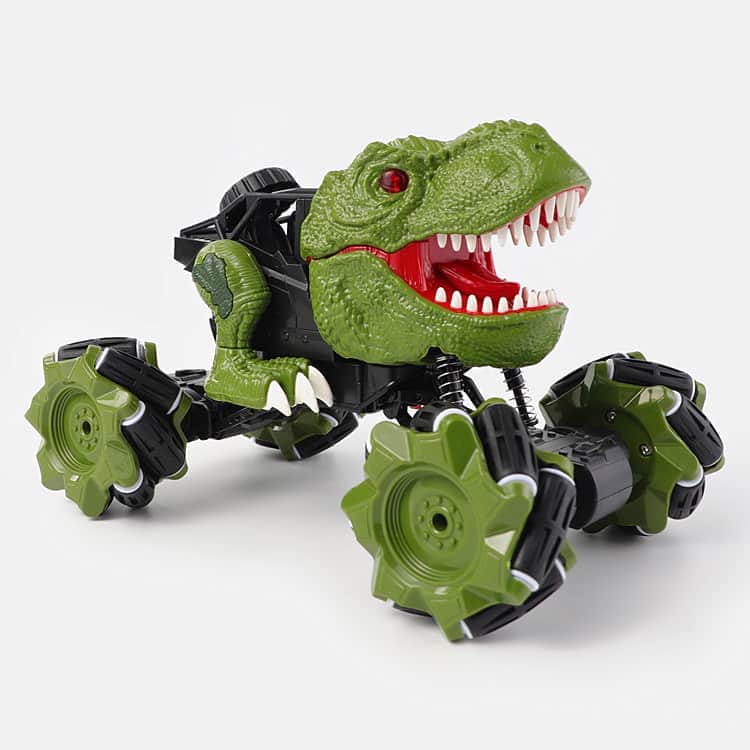 картинка Радиоуправляемая зеленая машина-динозавр T-rex (дрифт колеса, пар) - 11810-GREEN 