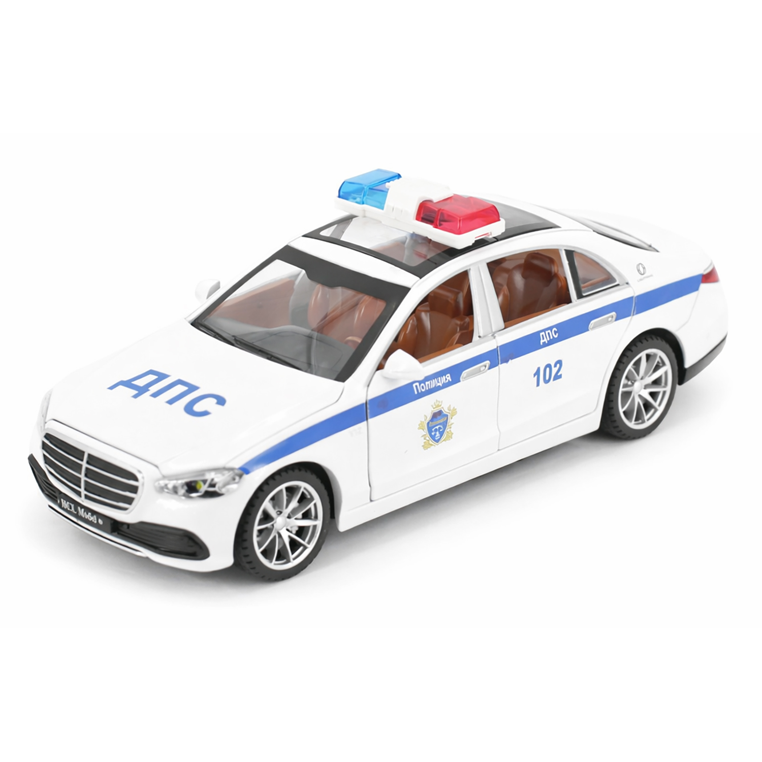 картинка Радиоуправляемая металлическая полицейская машина Mercedes S600 1:22 - HCL-3613-WHITE 