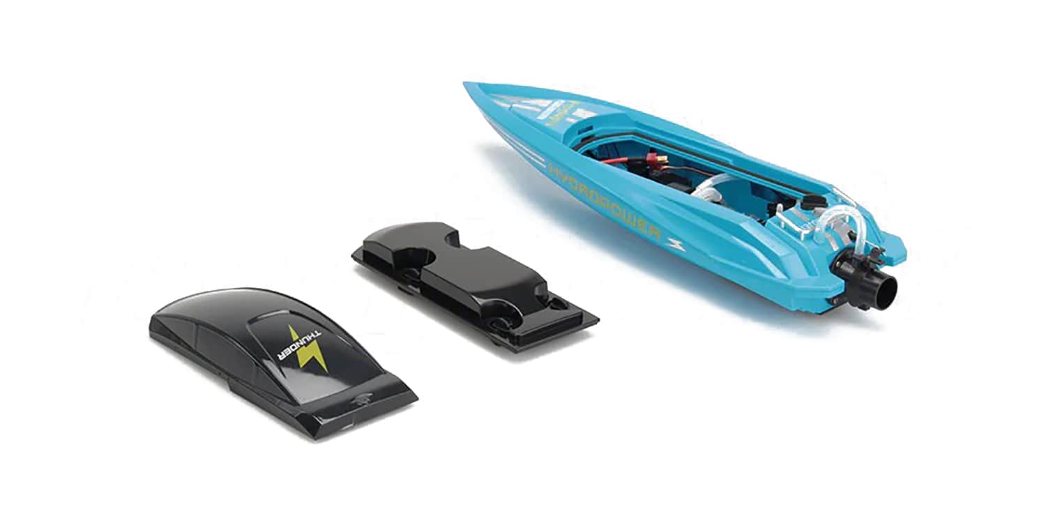картинка Радиоуправляемый катер с водяной помпой Blue HydroJet (25 км/ч, 42 см) - HC807-BLUE 