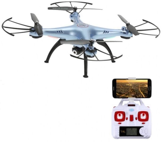 картинка Радиоуправляемый синий квадрокоптер Syma X5HW с барометром Wi-Fi FPV - X5HW-B 