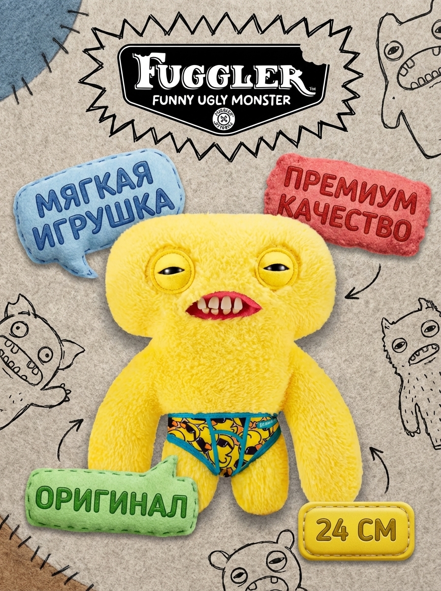 картинка Мягкая игрушка FUGGLER Сквиджик - 15723G 