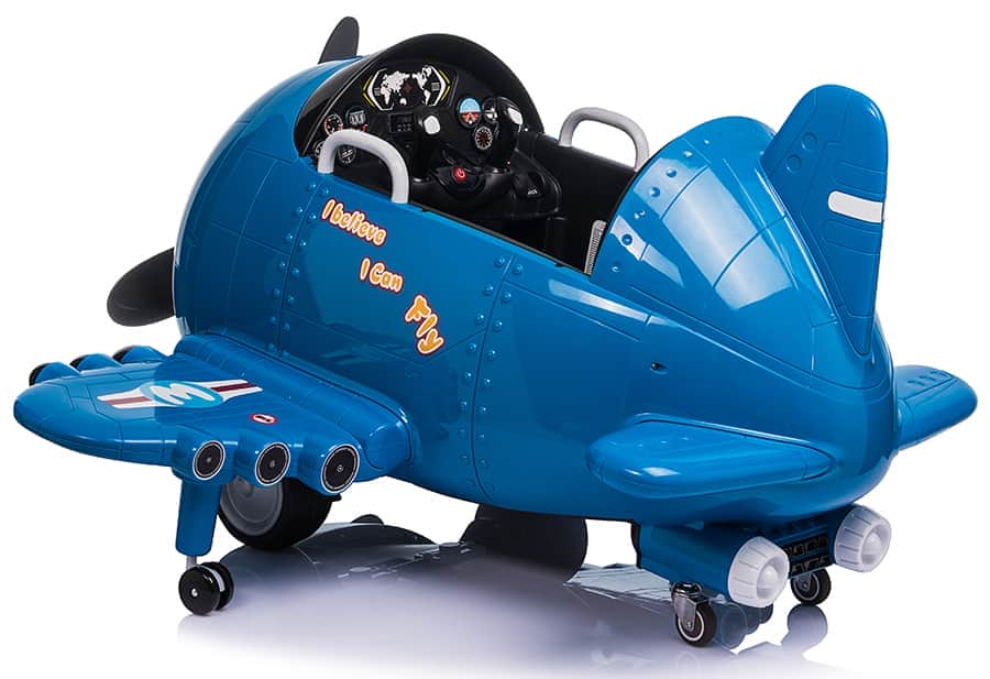 картинка Детский электромобиль - самолет 12V - JJ20201-BLUE 