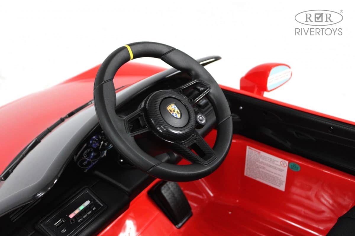 картинка Детский электромобиль Porsche 911 RUF (A444AA) красный 