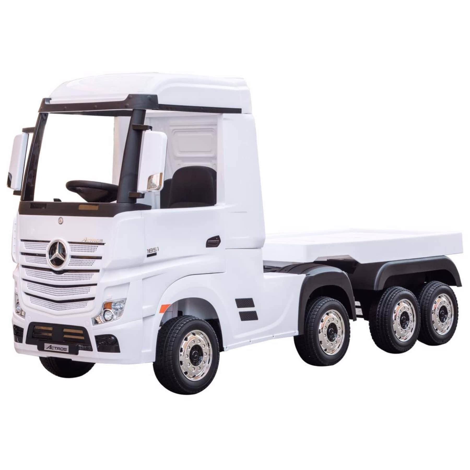 картинка Детский электромобиль фура Mercedes-Benz Actros 4WD 12V с прицепом - HL358-LUX-WHITE-TRAILER 