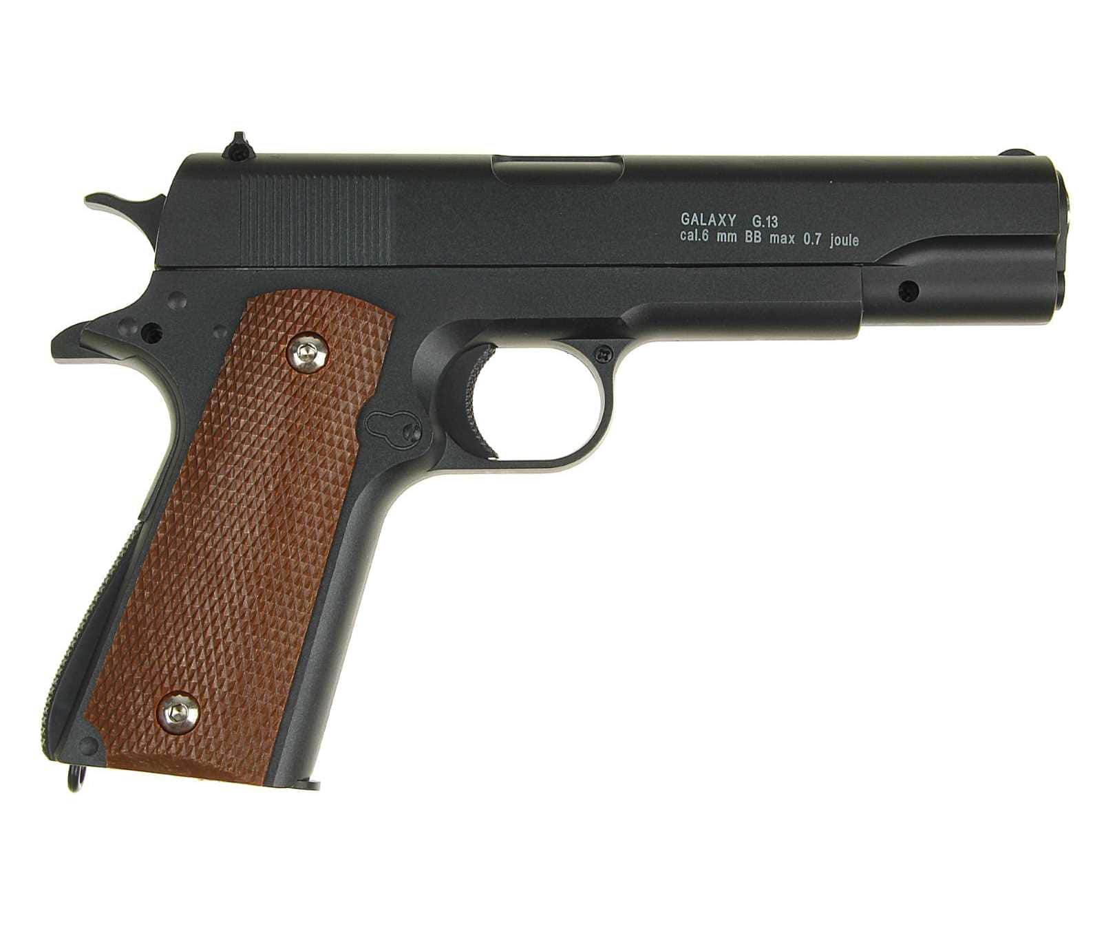 картинка Пистолет металлический Colt 1911 с кобурой (пневматика, 21,5 см) - G.13 