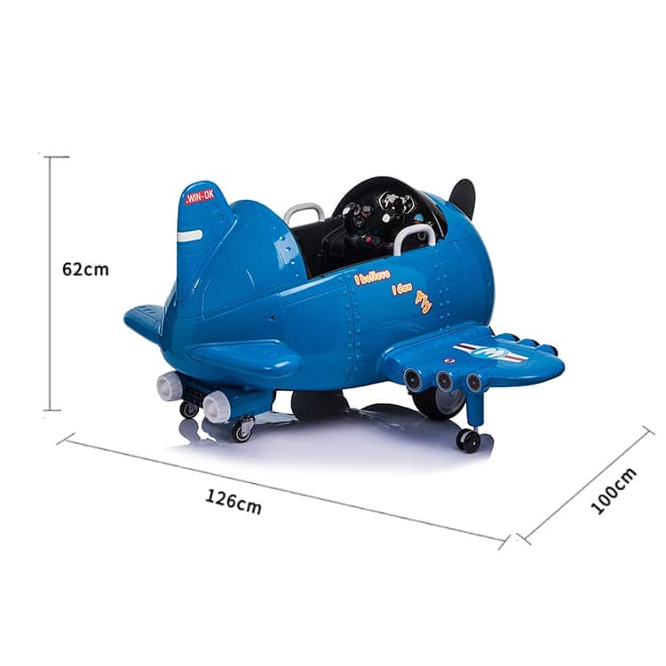 картинка Детский электромобиль - самолет 12V - JJ20201-BLUE 