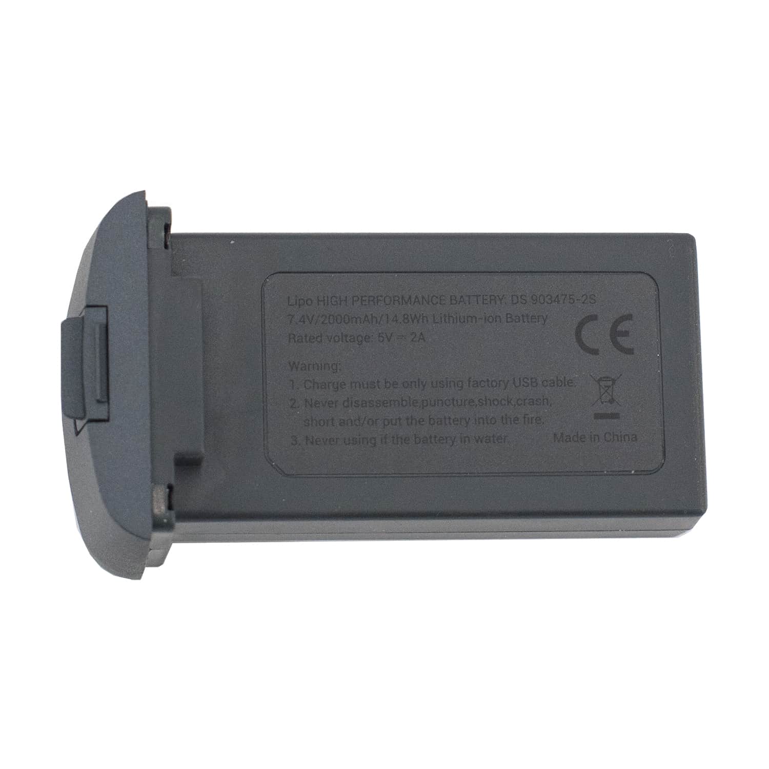 картинка Аккумулятор для квадрокоптера SJRC F5/F5S PRO 7.4V 2000mAh - V2-F5S-PRO-01 / DS 903475-2S 