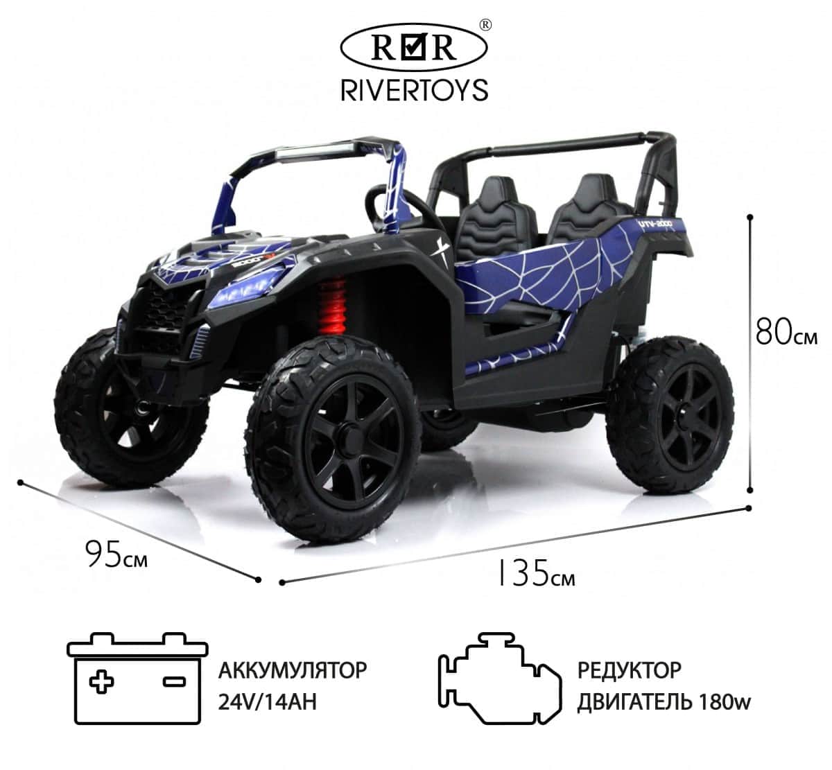 картинка Детский электромобиль M222MM синий Spider 
