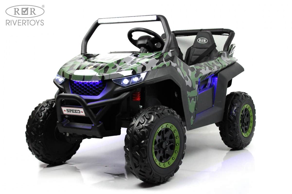 картинка Детский электромобиль T777TT 4WD зеленый камуфляж 