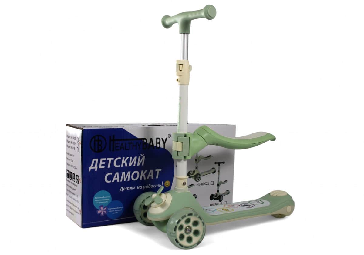 картинка Детский самокат HB-8001S зеленый 