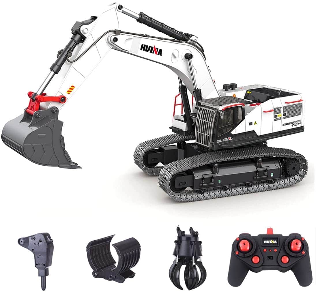 картинка Радиоуправляемый экскаватор белый HUI NA TOYS масштаб 1:14 2.4G - HN1594-WHITE 