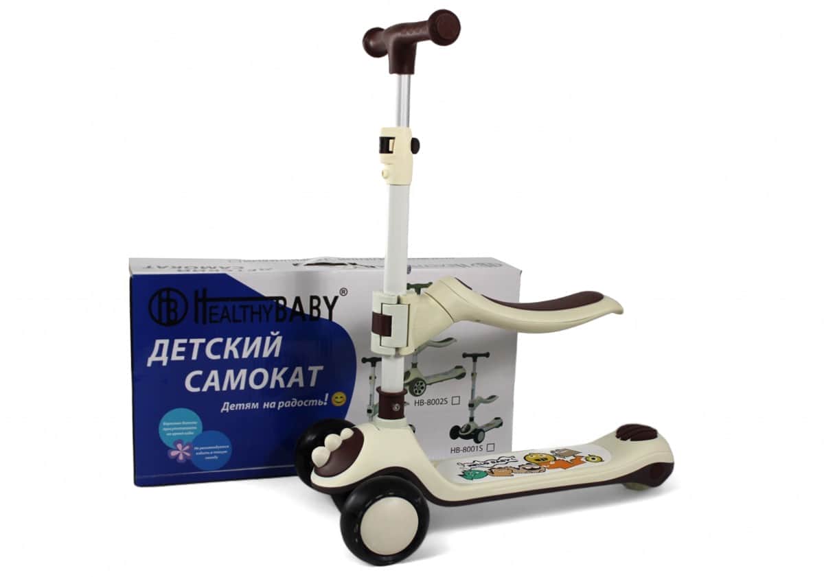 картинка Детский самокат HB-8002S коричневый 